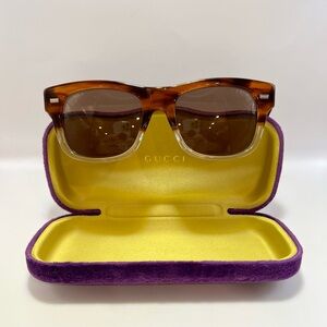 Gucci 1/2 Tortoiseshell 1/2 Clear framed Sunglasses